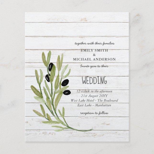 Flyer OLIVE ORÇAMENTAL DEIXA O Casamento Moderno Minimal (Frente)