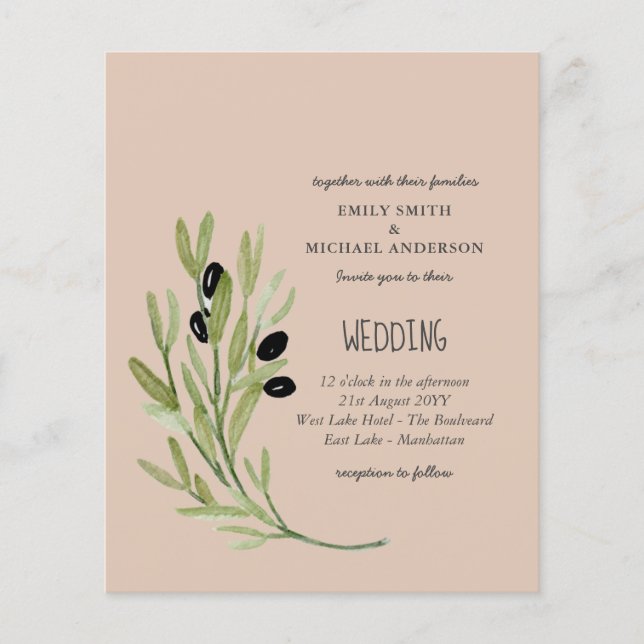 Flyer OLIVE ORÇAMENTAL DEIXA O Casamento Moderno Minimal (Frente)