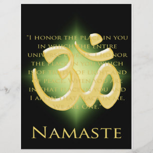 Flyer Om em Preto e Dourado - Namaste