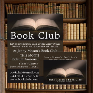 Flyer Open Book, Anúncios de Clube de Livro
