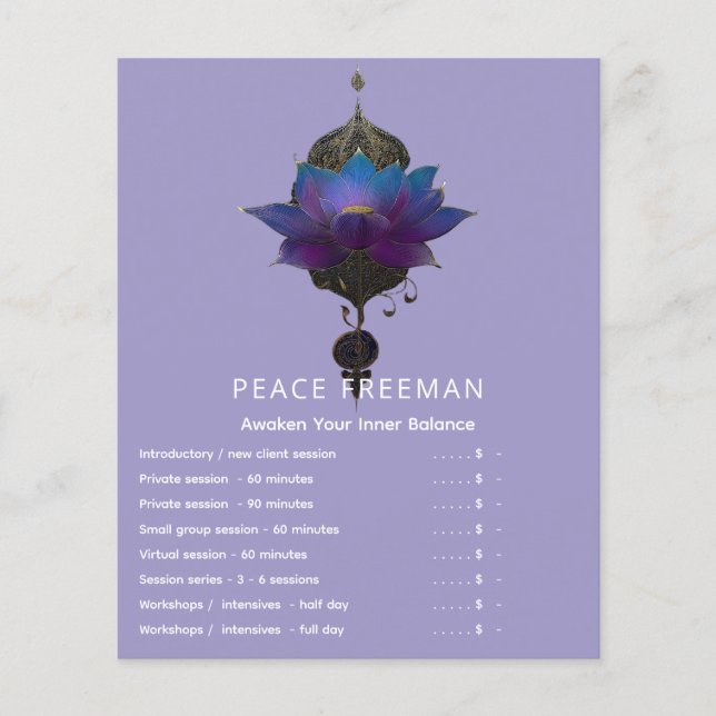 FLYER ORÁCULO VIOLETA | EMBLEMA MÍSTICO DO LÓTUS (Frente)