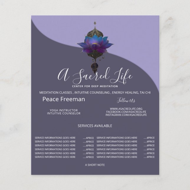FLYER ORÁCULO VIOLETA | EMBLEMA MÍSTICO DO LÓTUS (Frente)