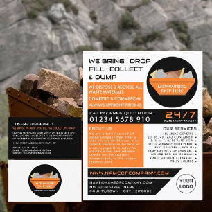 Flyer Orange Rubish Skip, Skip/Dumpster Company