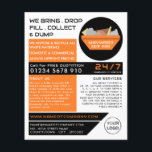 Flyer Orange Rubish Skip, Skip/Dumpster Company<br><div class="desc">Orange Rubbish Skip,  Skip/Dumpster Company Advertising Flyers Pela Loja De Cartão de visita.</div>