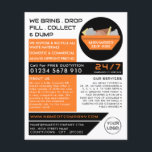 Flyer Orange Rubish Skip, Skip/Dumpster Company<br><div class="desc">Orange Rubbish Skip,  Skip/Dumpster Company Advertising Flyers Pela Loja De Cartão de visita.</div>