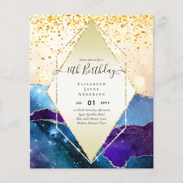 Flyer ORÇAMENTO 16º Aniversário Glittery AGATE Sparkle C (Frente)