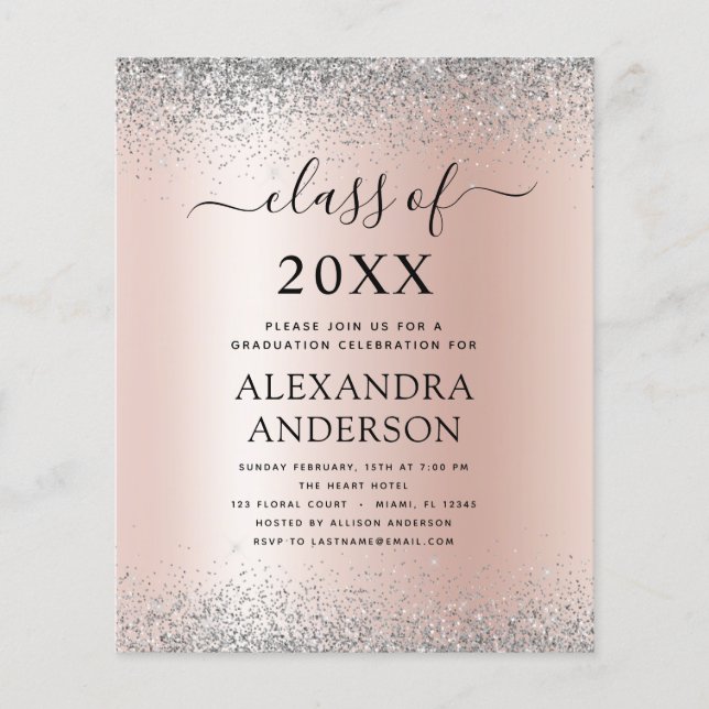 Flyer Orçamento 2023 Rosa de Graduação Prata Rosa Dourad (Frente)