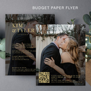 Flyer Orçamento 2 fotos QR ouro convite para casamento p