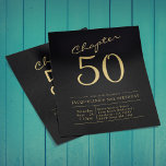 Flyer Orçamento 50º Aniversário Convite Preto Dourado<br><div class="desc">Convite de aniversário sofisticado e elegante. BAIXOS FLYERS DE CONVITE ORÇAMENTAL. *** OBSERVE que esta opção orçamental é um passageiro (sem envelopes incluídos), daí o preço baixo - A opção SATIN é a opção mais espessa. O design tem um modelo de texto adicional na parte traseira (sim, valor agregado!) para...</div>