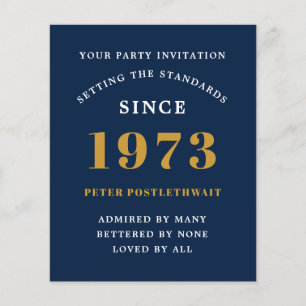 Flyer Orçamento 50º Aniversário Convite Preto Dourado 19