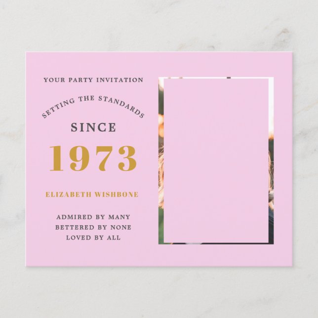 Flyer Orçamento 50º Convite de Aniversário de 1973 (Frente)