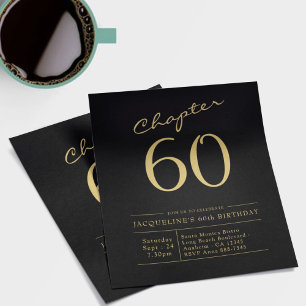 Flyer Orçamento 60º Aniversário Convite Preto Dourado