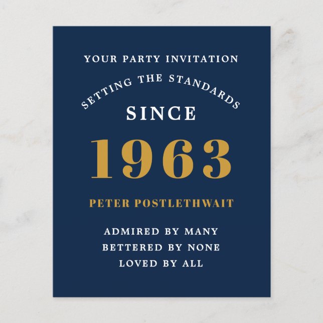 Flyer Orçamento 60º Aniversário Convite Preto Dourado 19 (Frente)