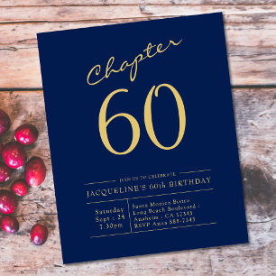 Flyer Orçamento 60º Aniversário Marinho de Convite Azul