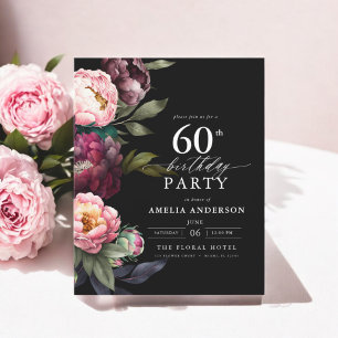 Flyer Orçamento 60º Aniversário Moody Floral Convite