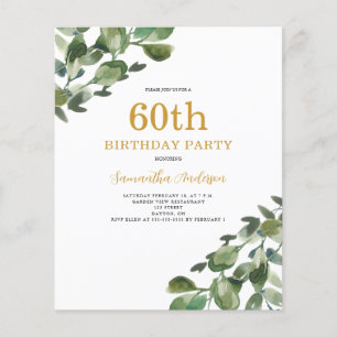 Flyer Orçamento 60 Aniversário do Eucalyptus Invitation 