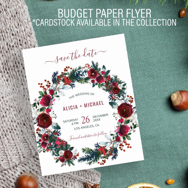 Flyer ORÇAMENTO água-forte floral de inverno casamento s (Criador carregado)