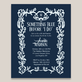 Flyer Orçamento Algo Azul Floral Vintage Chá de Noiva