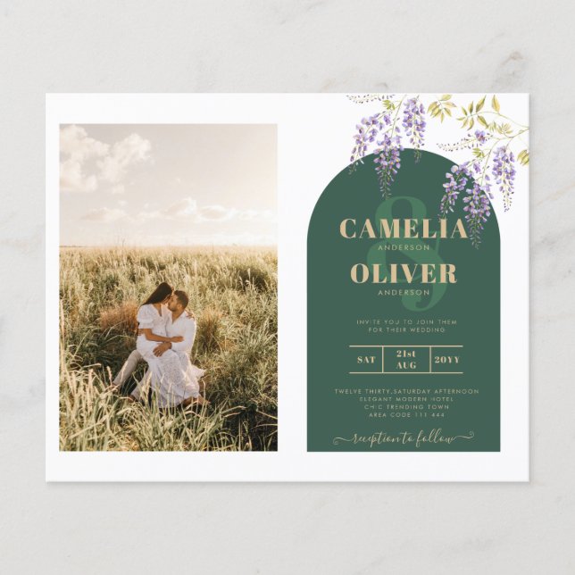 Flyer Orçamento All-in1 PHOTO Wedding Wisteria Código QR (Frente)