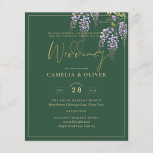 Flyer ORÇAMENTO All-in-1 WISTERIA Texto Dourado Casamen