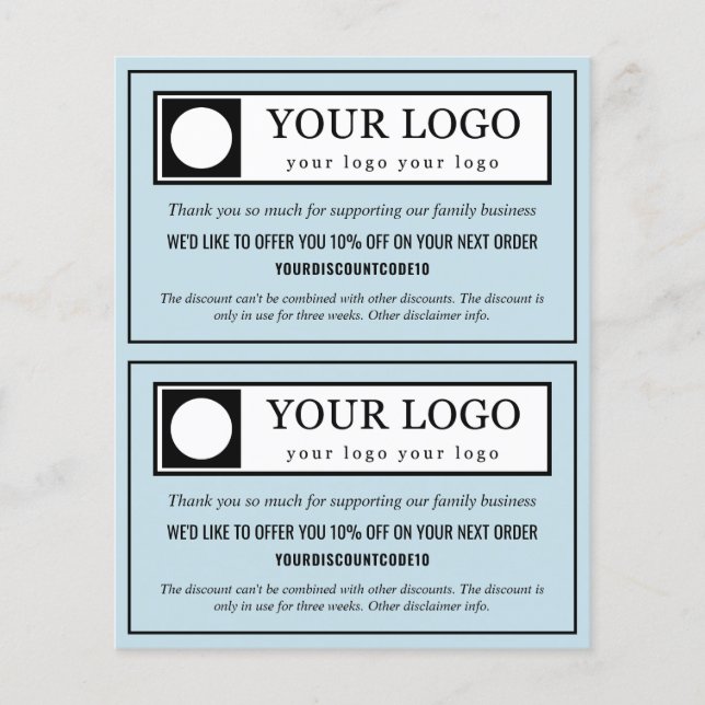 Flyer Orçamento Azul Claro 2 em 1 Obrigado Código de Des (Frente)