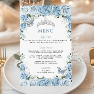 Flyer Orçamento Bebê Azul Floral Doce 16 Quinceañera Men