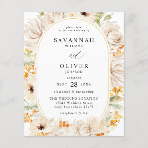 Flyer Orçamento Bege e Laranja Casamento Floral 2