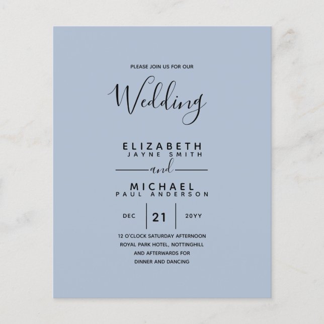 Flyer Orçamento Bilíngue Espanhol BODA Casamento Inglês (Frente)