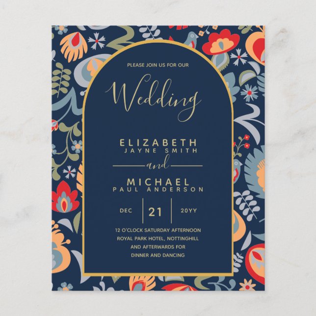 Flyer ORÇAMENTO Bilingue Espanhol Inglês Casamento Boda  (Frente)