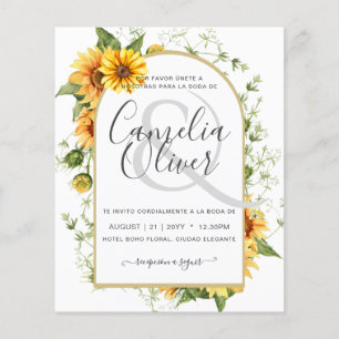 Flyer ORÇAMENTO Bilíngue Girassóis Girassóis Casamento E