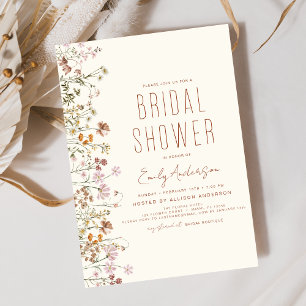 Flyer Orçamento Boho Chá de panela de flor selvagem