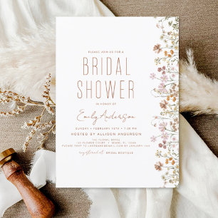 Flyer Orçamento Boho Chá de panela de flor selvagem