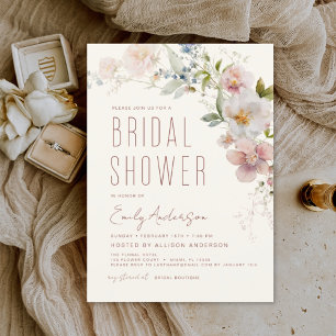Flyer Orçamento Boho Chá de panela de flor selvagem