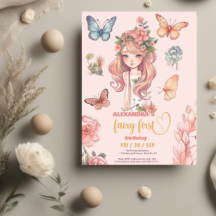 Flyer Orçamento Boho Fairy First Girl primeiro aniversar