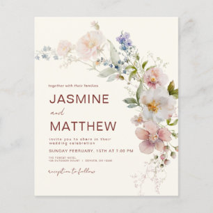 Flyer Orçamento Boho Wildflower Terracotta Casamento Ele