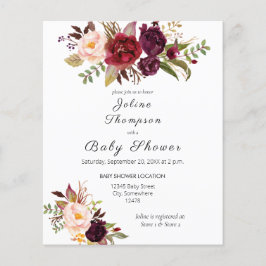 Flyer Orçamento Borboleta Chá de fraldas Marsala