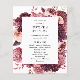 Flyer Orçamento Borgonha e Cerimônia de Casamento Pink 8