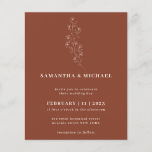 Flyer Orçamento Botânico Russo Boho Terracotta Indie