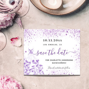 Flyer Orçamento branco de quinceanera para violeta salva