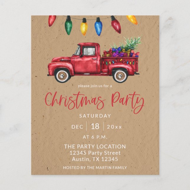 Flyer Orçamento Caminhão de Natal e Luzes Falso Kraft Fe (Frente)