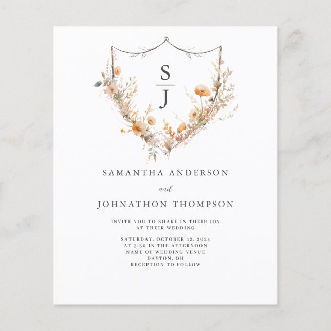 Flyer Orçamento Casamento de Flores Selvagens (Frente)