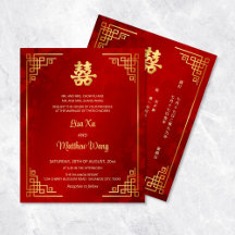 ORÇAMENTO | Casamento Dourado BILINGUAL Red Chines