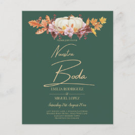 Flyer ORÇAMENTO Casamento Espanhol BODA Abóbora Verde Do