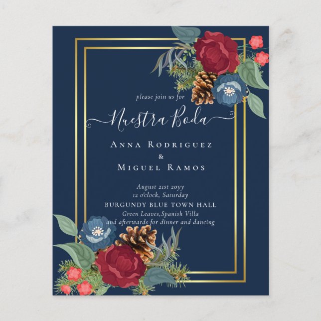 Flyer ORÇAMENTO Casamento Espanhol Nossa BODA Borgonha A (Frente)