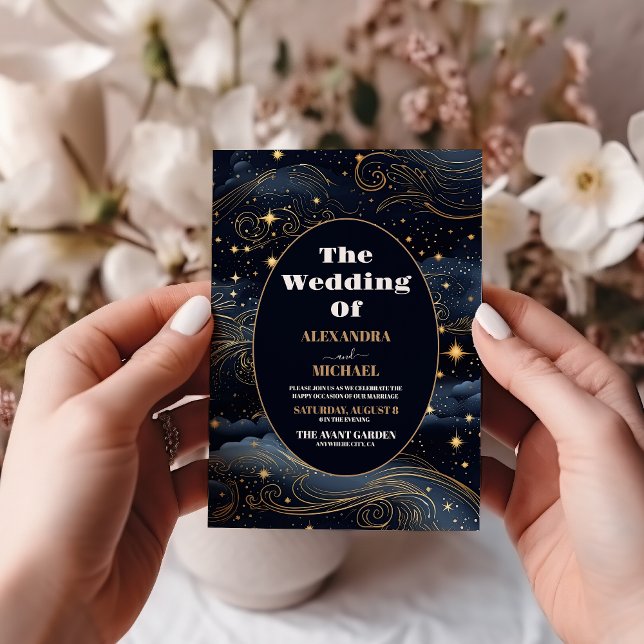 Flyer Orçamento Casamento Estrelas Azul Meia-Noite Celes (Criador carregado)