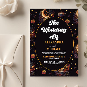Flyer Orçamento Casamento Estrelas Celestiais Preto Míst
