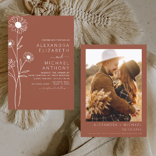 Flyer Orçamento Casamento Foto Laranja Queimada Terracot