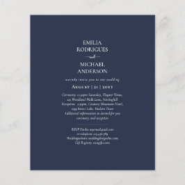 Flyer ORÇAMENTO Casamento Monocromático Azul Marinho