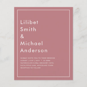 Flyer ORÇAMENTO Casamento MONOCROMÁTICO Rosa Empoeirado