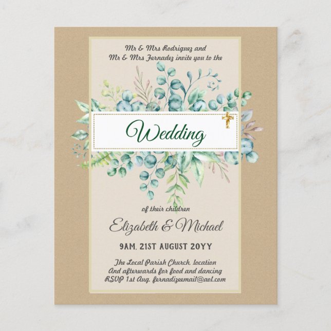 Flyer Orçamento Católico para a CASAMENTO Cristão Verde (Frente)